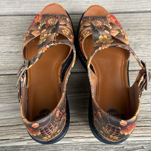 RARE Dr. Martens Adaya Tattoo Koi Fish Floral Wedge Sandals Shoes Women's Size 7 - Picture 6 of 16